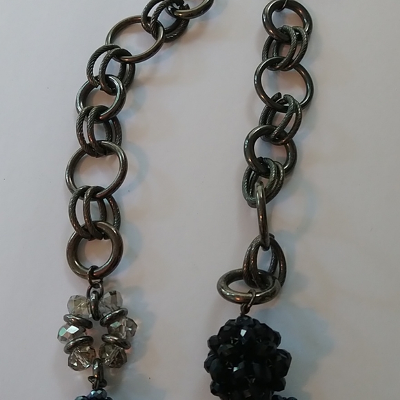 Large Beaded Chain Long Statement Necklace - Picture 8 of 9